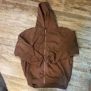 Brandy Melville brown zip-up